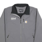 CARHARTT Mens Grey Workwear Jacket L Polyester Blend Zip Plain Construction
