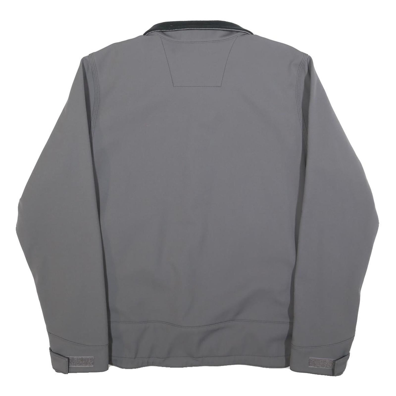 CARHARTT Mens Grey Workwear Jacket L Polyester Blend Zip Plain Construction