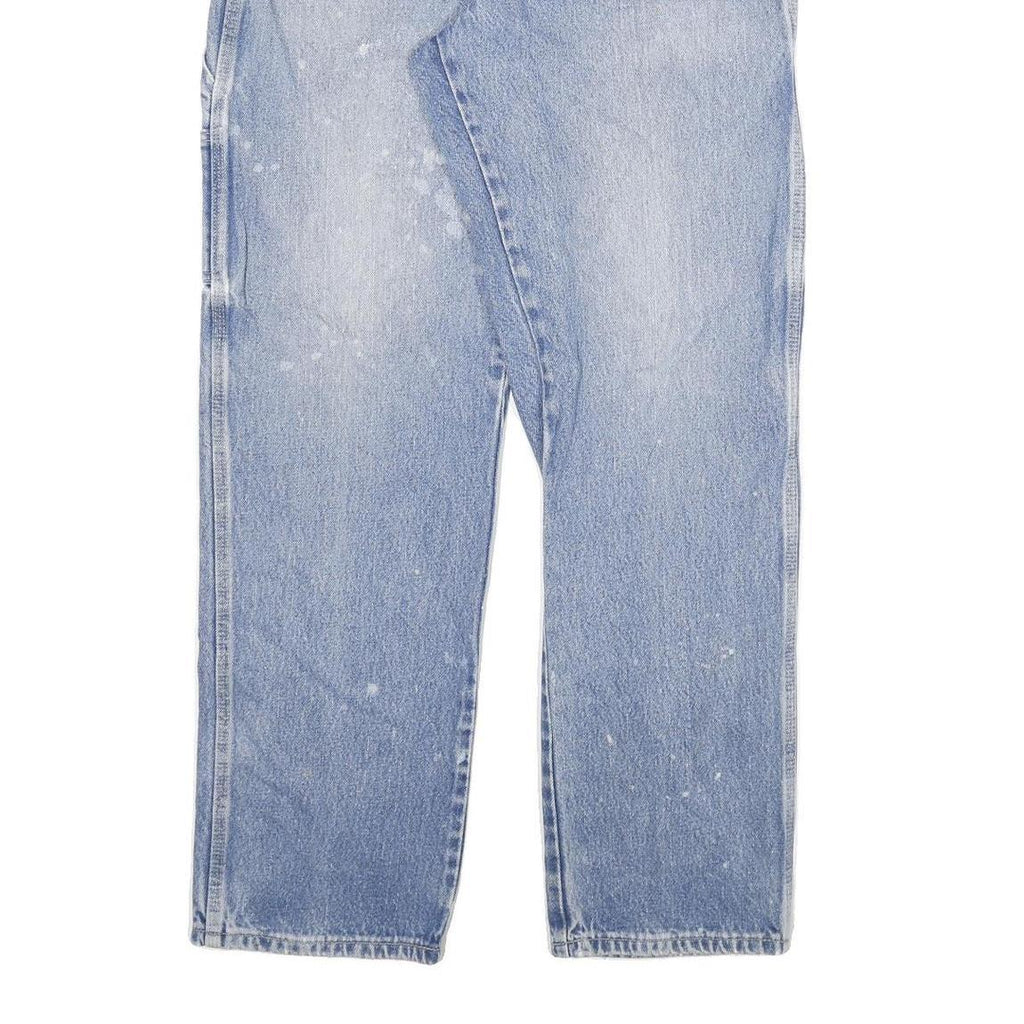 DICKIES Mens Regular Fit Blue Denim Jeans W36 L34 Cotton Blend Zip Pockets