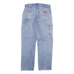 DICKIES Mens Regular Fit Blue Denim Jeans W36 L34 Cotton Blend Zip Pockets