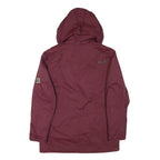 JACK WOLFSKIN Womens Maroon Jacket M Polyester Blend Plain Hooded Zip Outdoor