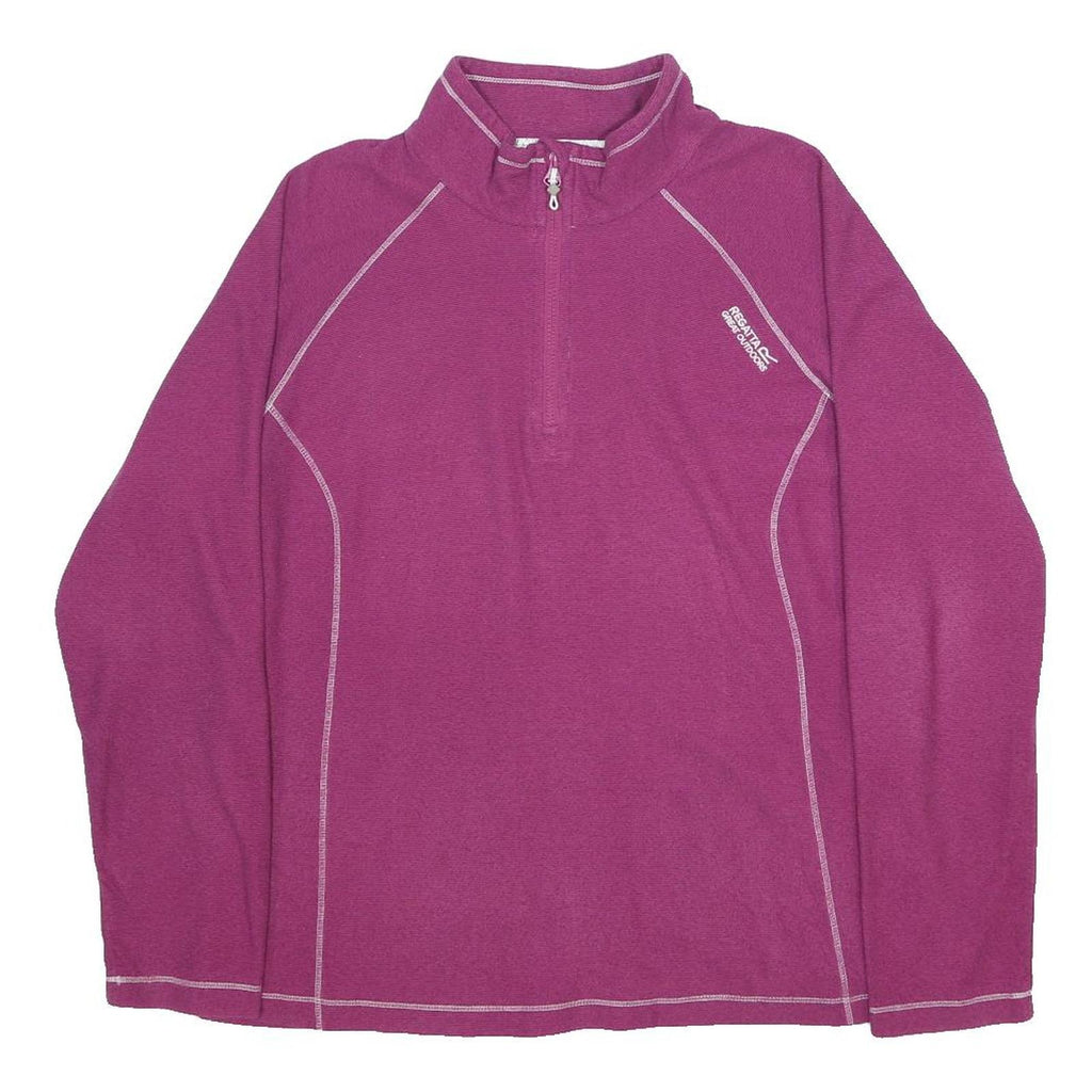 REGATTA Womens Purple Outdoor Performance Patterned Jumper Half Zip Basic Knit