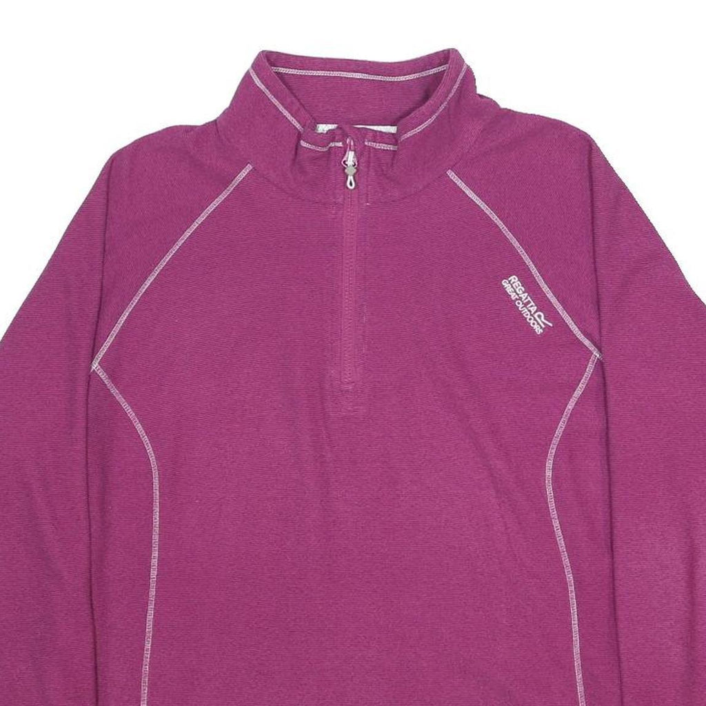 REGATTA Womens Purple Outdoor Performance Patterned Jumper Half Zip Basic Knit