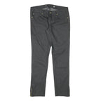 ONLY Womens Black Slim Slim Fit Zip Cotton Blend Trousers W32 L30 Zip Detail