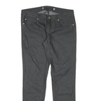 ONLY Womens Black Slim Slim Fit Zip Cotton Blend Trousers W32 L30 Zip Detail