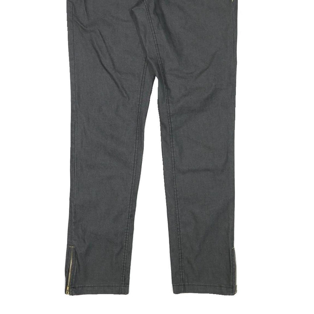 ONLY Womens Black Slim Slim Fit Zip Cotton Blend Trousers W32 L30 Zip Detail