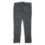 ONLY Womens Black Slim Slim Fit Zip Cotton Blend Trousers W32 L30 Zip Detail