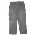 CARHARTT Mens Cotton Blend Grey Relaxed Fit Cargo Trousers W36 L27 Workwear