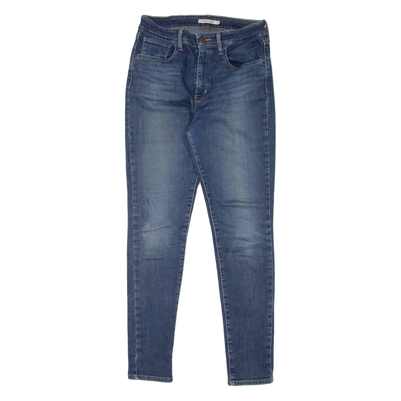 LEVI'S 721 High Rise Womens Jeans Blue Slim Skinny Stone Wash W26 L30