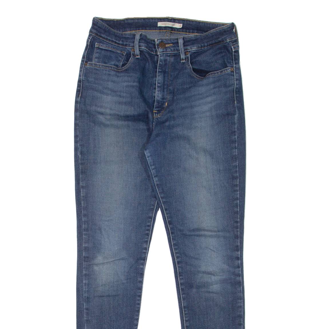 LEVI'S 721 High Rise Womens Jeans Blue Slim Skinny Stone Wash W26 L30