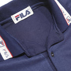 FILA Mens Navy Blue Polo Shirt L Cotton Blend Short Sleeve Classic Logo