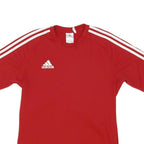 ADIDAS Mens Red & White Classic Football T-Shirt S Short Sleeve Crew Neck