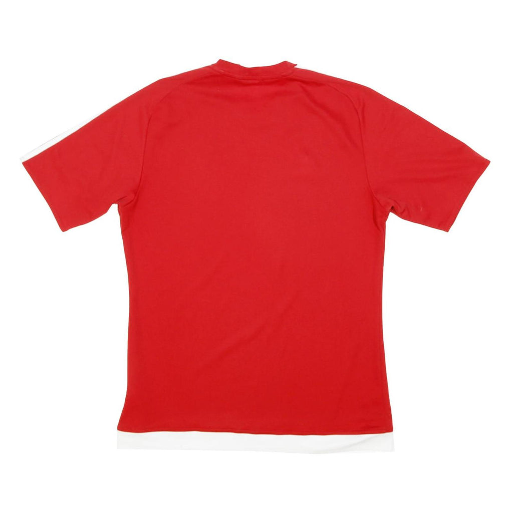 ADIDAS Mens Red & White Classic Football T-Shirt S Short Sleeve Crew Neck