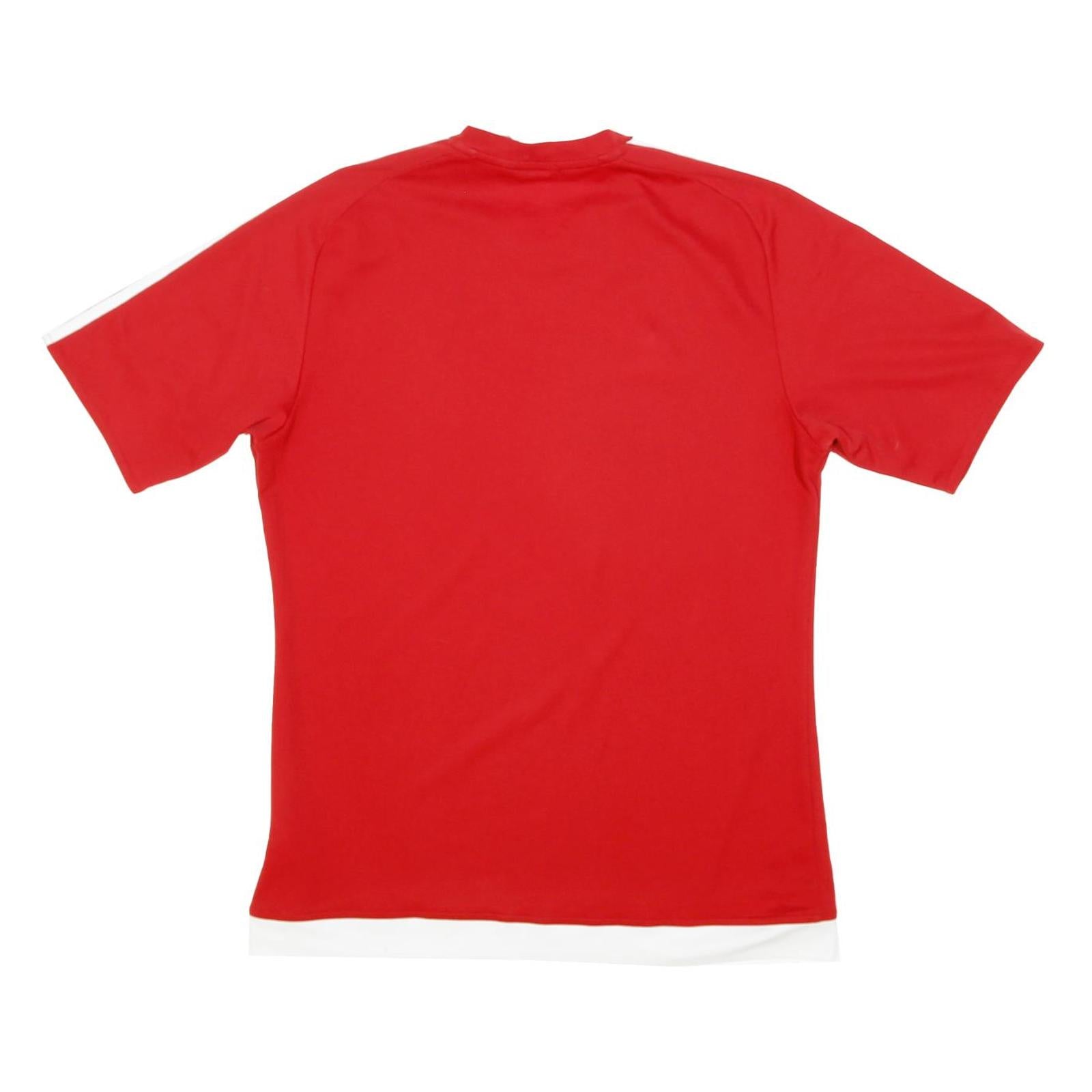 ADIDAS Mens Red & White Classic Football T-Shirt S Short Sleeve Crew Neck