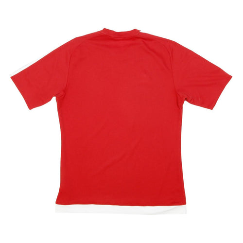 ADIDAS Mens Red & White Classic Football T-Shirt S Short Sleeve Crew Neck