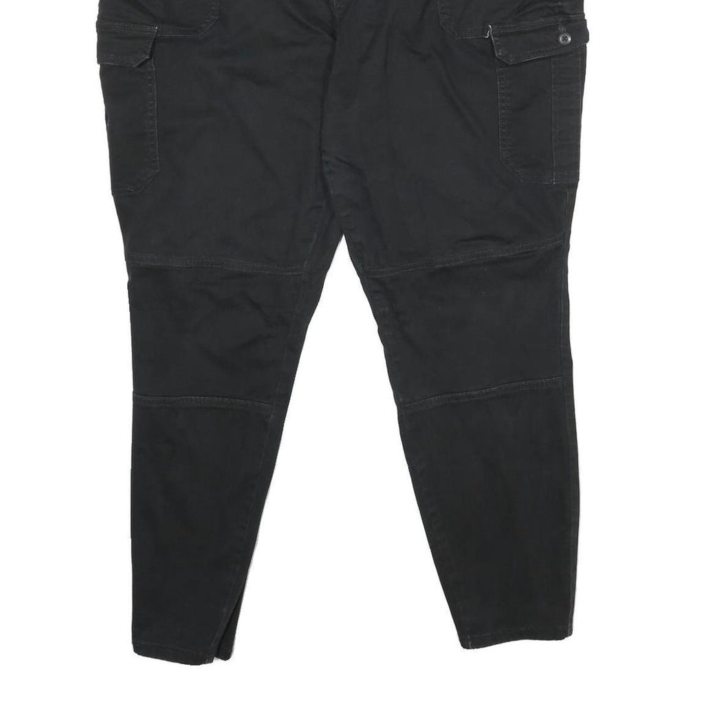 NOBO Womens Cotton Blend Black Relaxed Cargo Trousers W38 L28 Zip Pockets