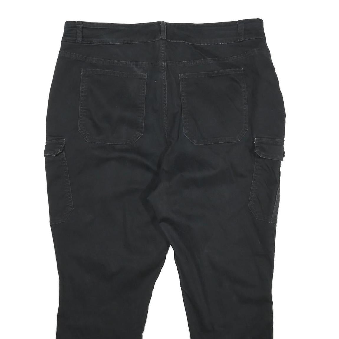 NOBO Womens Cotton Blend Black Relaxed Cargo Trousers W38 L28 Zip Pockets