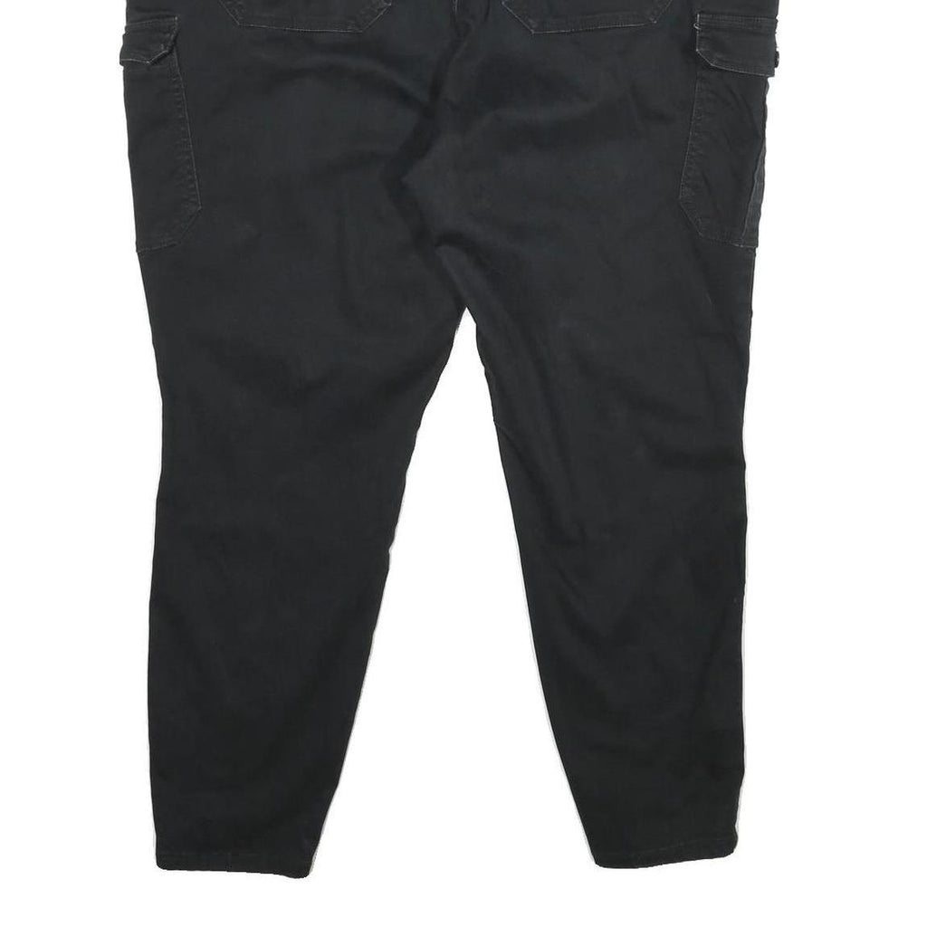 NOBO Womens Cotton Blend Black Relaxed Cargo Trousers W38 L28 Zip Pockets