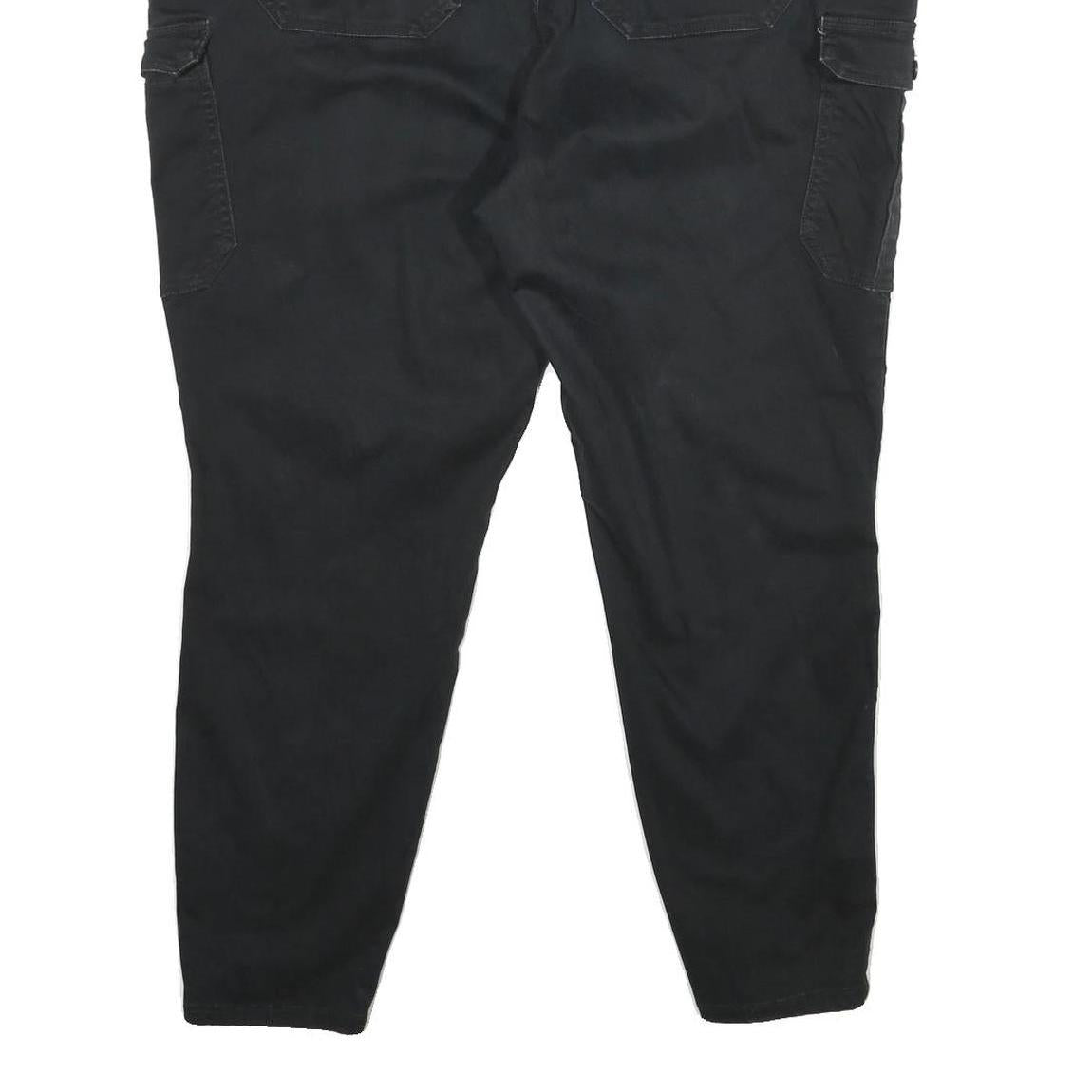 NOBO Womens Cotton Blend Black Relaxed Cargo Trousers W38 L28 Zip Pockets