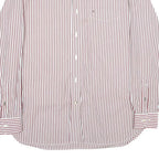 TOMMY HILFIGER Mens Red & White Striped Cotton Shirt M Button Down Collar