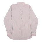 TOMMY HILFIGER Mens Red & White Striped Cotton Shirt M Button Down Collar
