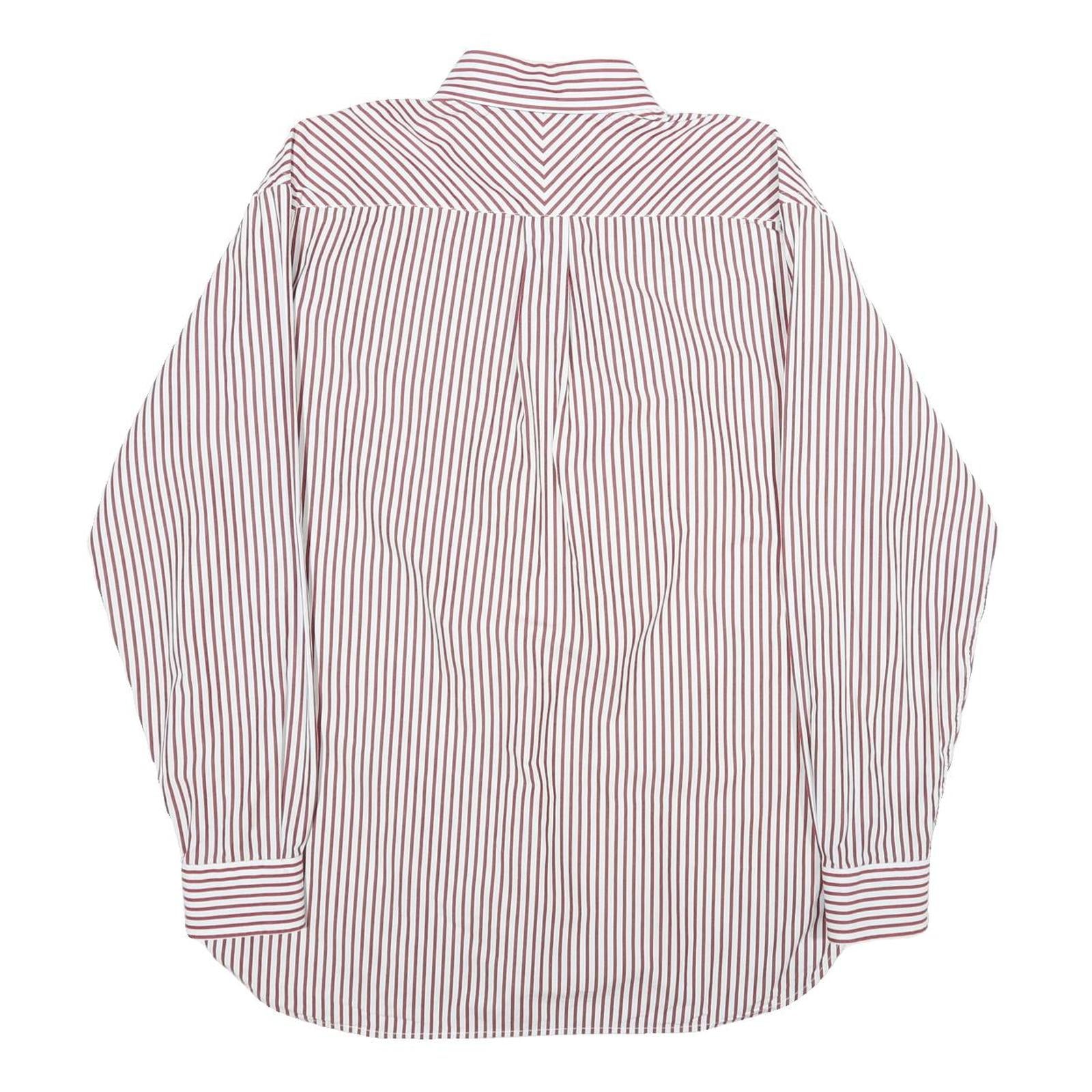 TOMMY HILFIGER Mens Red & White Striped Cotton Shirt M Button Down Collar