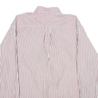 TOMMY HILFIGER Mens Red & White Striped Cotton Shirt M Button Down Collar