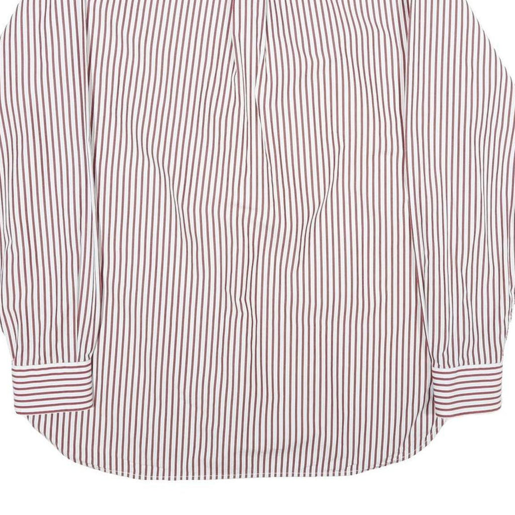 TOMMY HILFIGER Mens Red & White Striped Cotton Shirt M Button Down Collar
