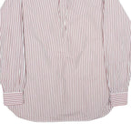 TOMMY HILFIGER Mens Red & White Striped Cotton Shirt M Button Down Collar