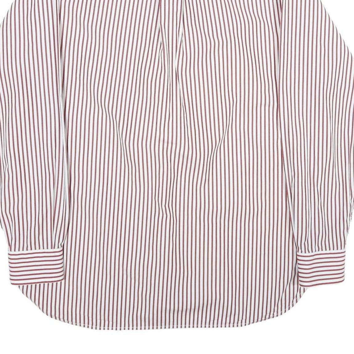 TOMMY HILFIGER Mens Red & White Striped Cotton Shirt M Button Down Collar
