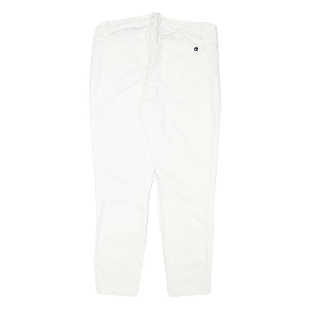TOMMY HILFIGER Womens Slim White Denim Jeans Cotton Blend W32 L26 Zip Pockets