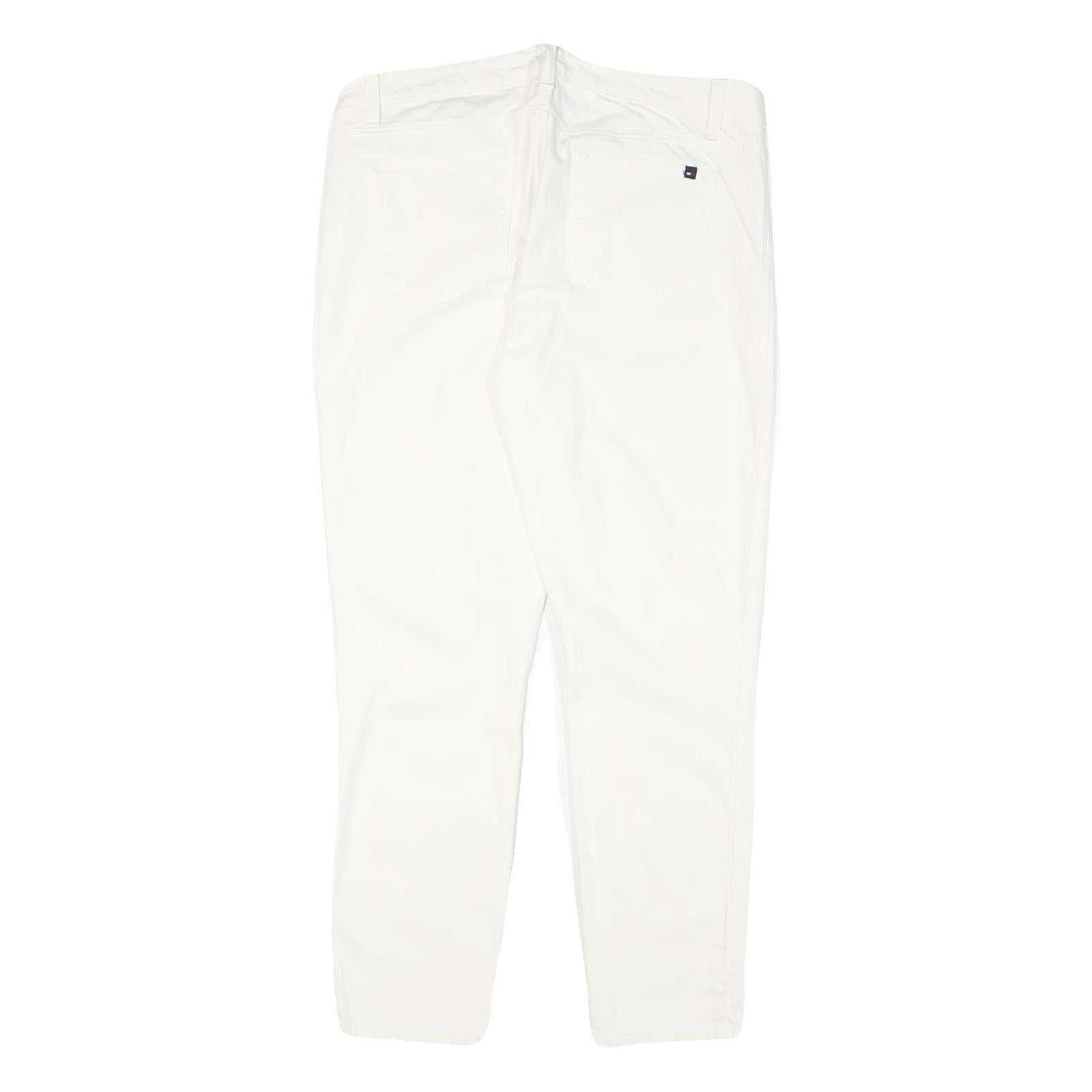 TOMMY HILFIGER Womens Slim White Denim Jeans Cotton Blend W32 L26 Zip Pockets