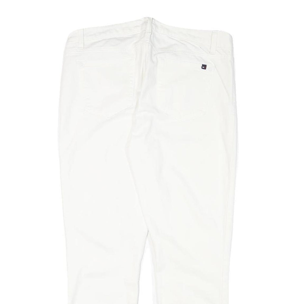 TOMMY HILFIGER Womens Slim White Denim Jeans Cotton Blend W32 L26 Zip Pockets