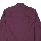 TOMMY HILFIGER Mens Maroon Shirt L Cotton Blend Long Sleeve Button Collar