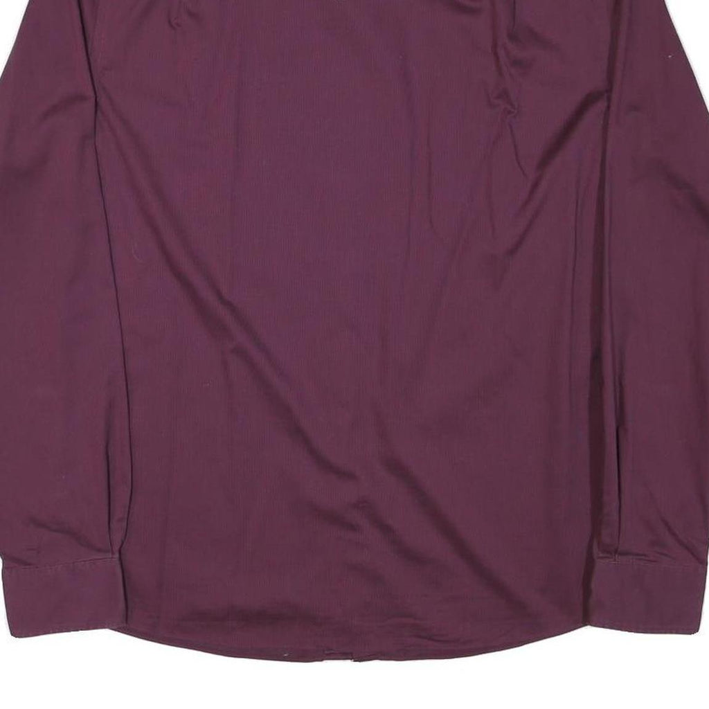 TOMMY HILFIGER Mens Maroon Shirt L Cotton Blend Long Sleeve Button Collar