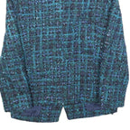 Womens Blue Green Check Jacket S Woven Button Closure Classic Fit Stylish