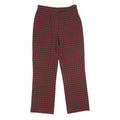 EXTRESA X Womens Red Regular Trousers W30 L32 Checked Print Zip Closure