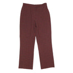 EXTRESA X Womens Red Regular Trousers W30 L32 Checked Print Zip Closure