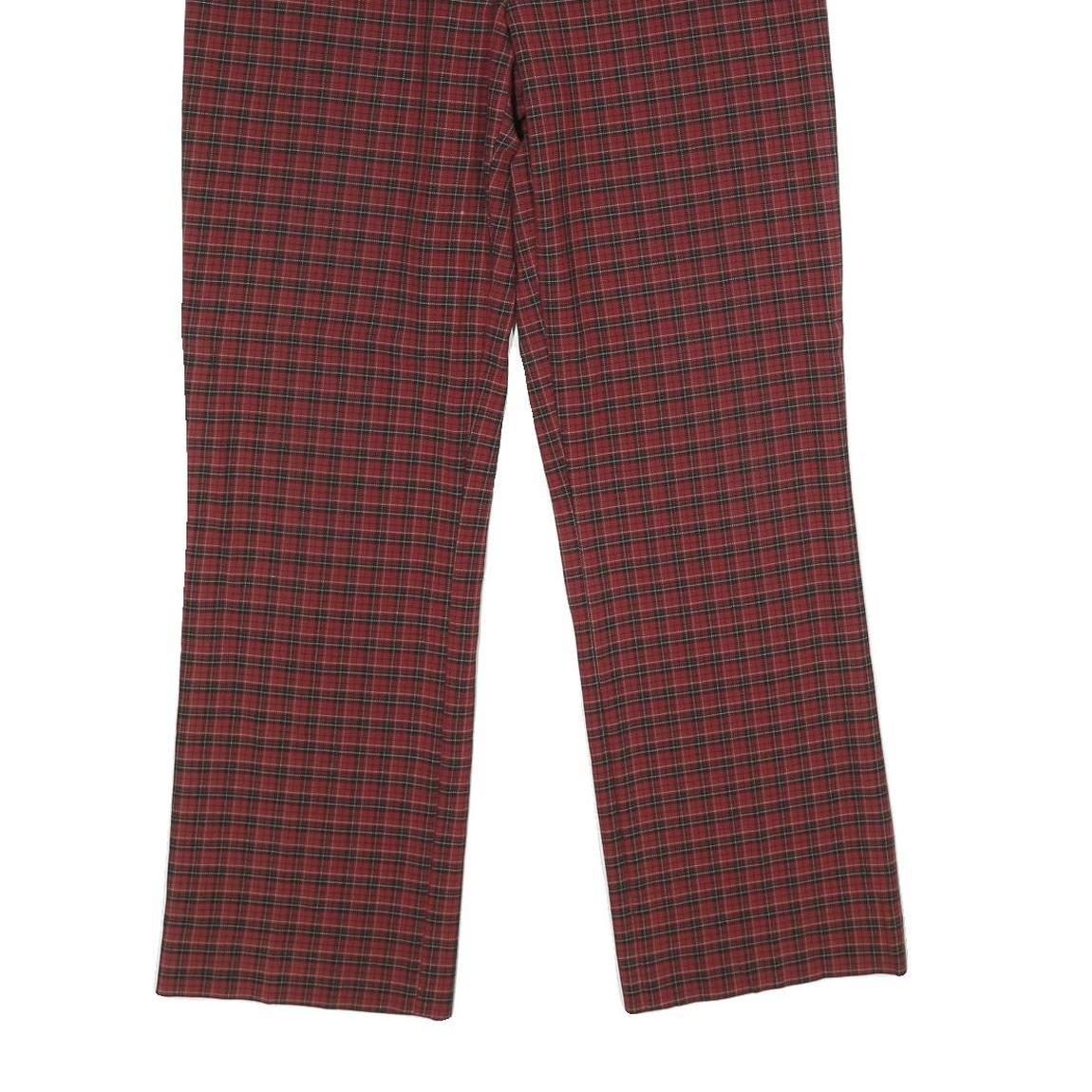 EXTRESA X Womens Red Regular Trousers W30 L32 Checked Print Zip Closure