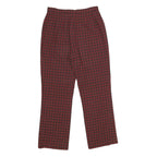 EXTRESA X Womens Red Regular Trousers W30 L32 Checked Print Zip Closure