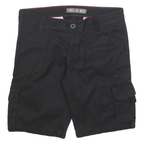 DICKIES Womens Black Cargo Cotton Blend Shorts M W32 Workwear Utility Pocket