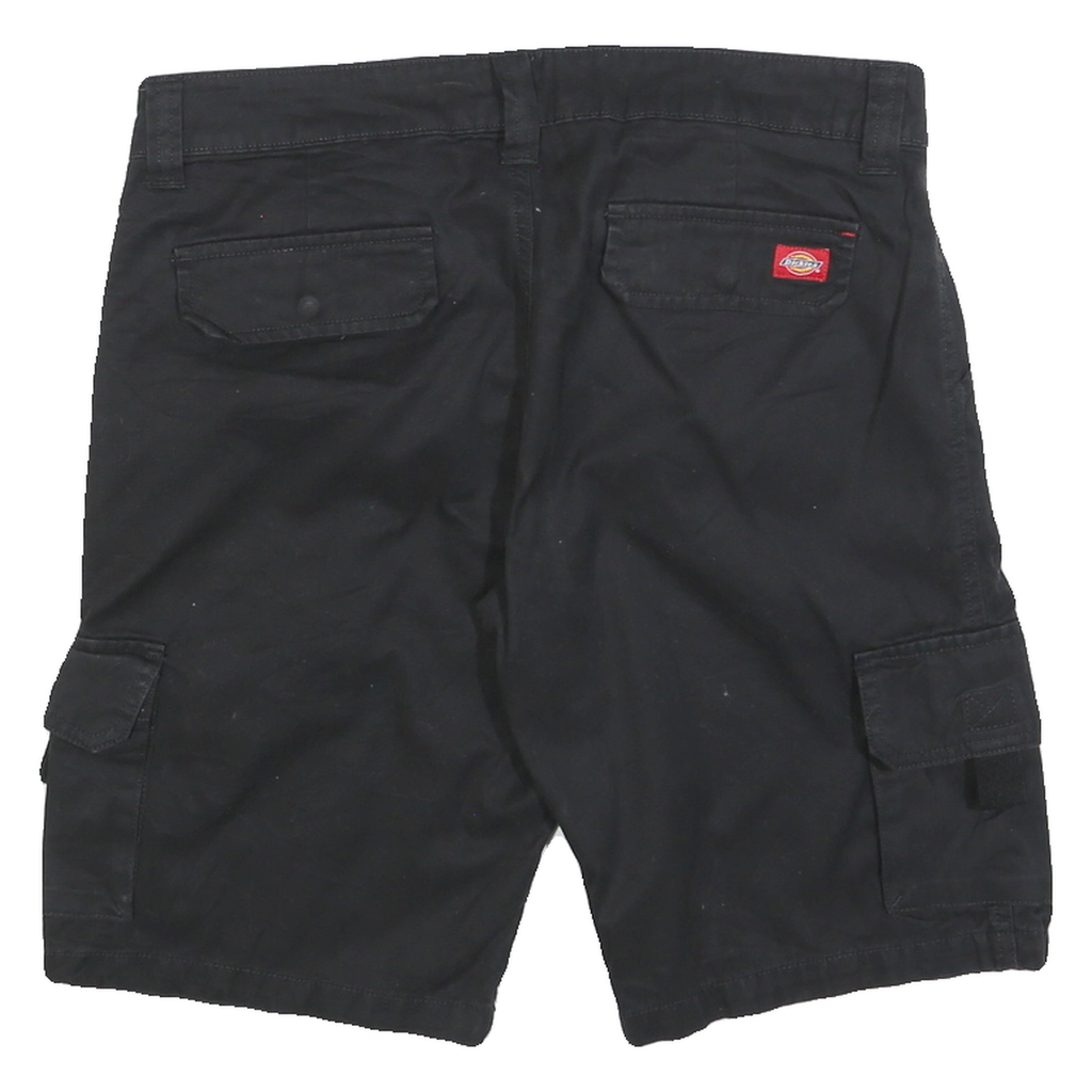 DICKIES Womens Black Cargo Cotton Blend Shorts M W32 Workwear Utility Pocket