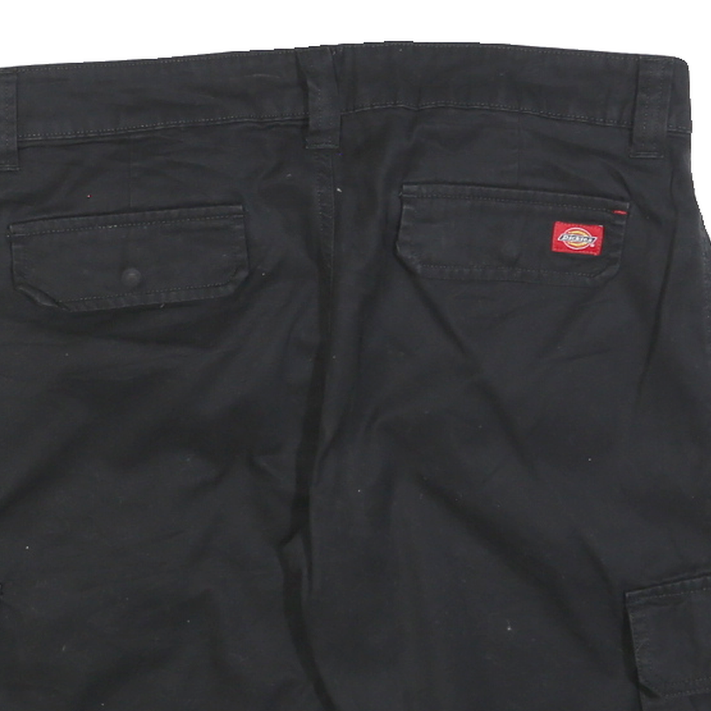 DICKIES Womens Black Cargo Cotton Blend Shorts M W32 Workwear Utility Pocket