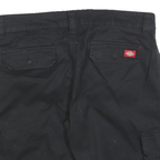 DICKIES Womens Black Cargo Cotton Blend Shorts M W32 Workwear Utility Pocket