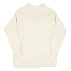 VANESSA COLLECTION Womens Cream Jumper Cable Knit Roll Neck Wool M Soft Warm