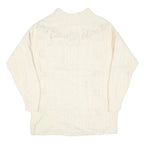 VANESSA COLLECTION Womens Cream Jumper Cable Knit Roll Neck Wool M Soft Warm