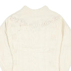 VANESSA COLLECTION Womens Cream Jumper Cable Knit Roll Neck Wool M Soft Warm