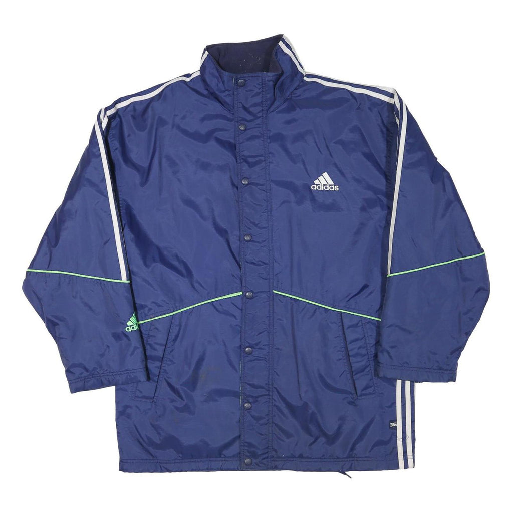 ADIDAS Mens Blue Navy Polyester Blend Jacket L Zip Plain Sportswear