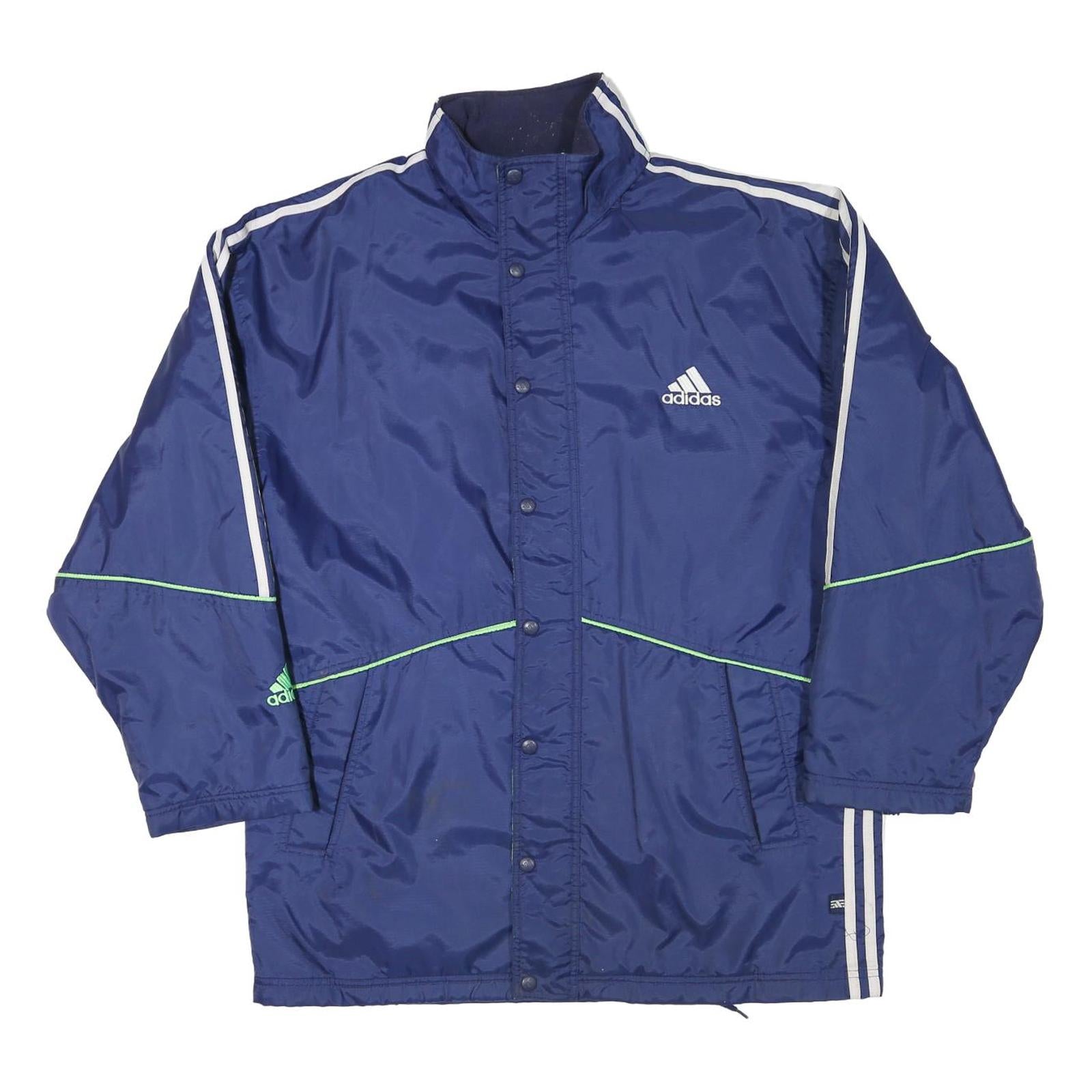 ADIDAS Mens Blue Navy Polyester Blend Jacket L Zip Plain Sportswear