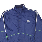 ADIDAS Mens Blue Navy Polyester Blend Jacket L Zip Plain Sportswear